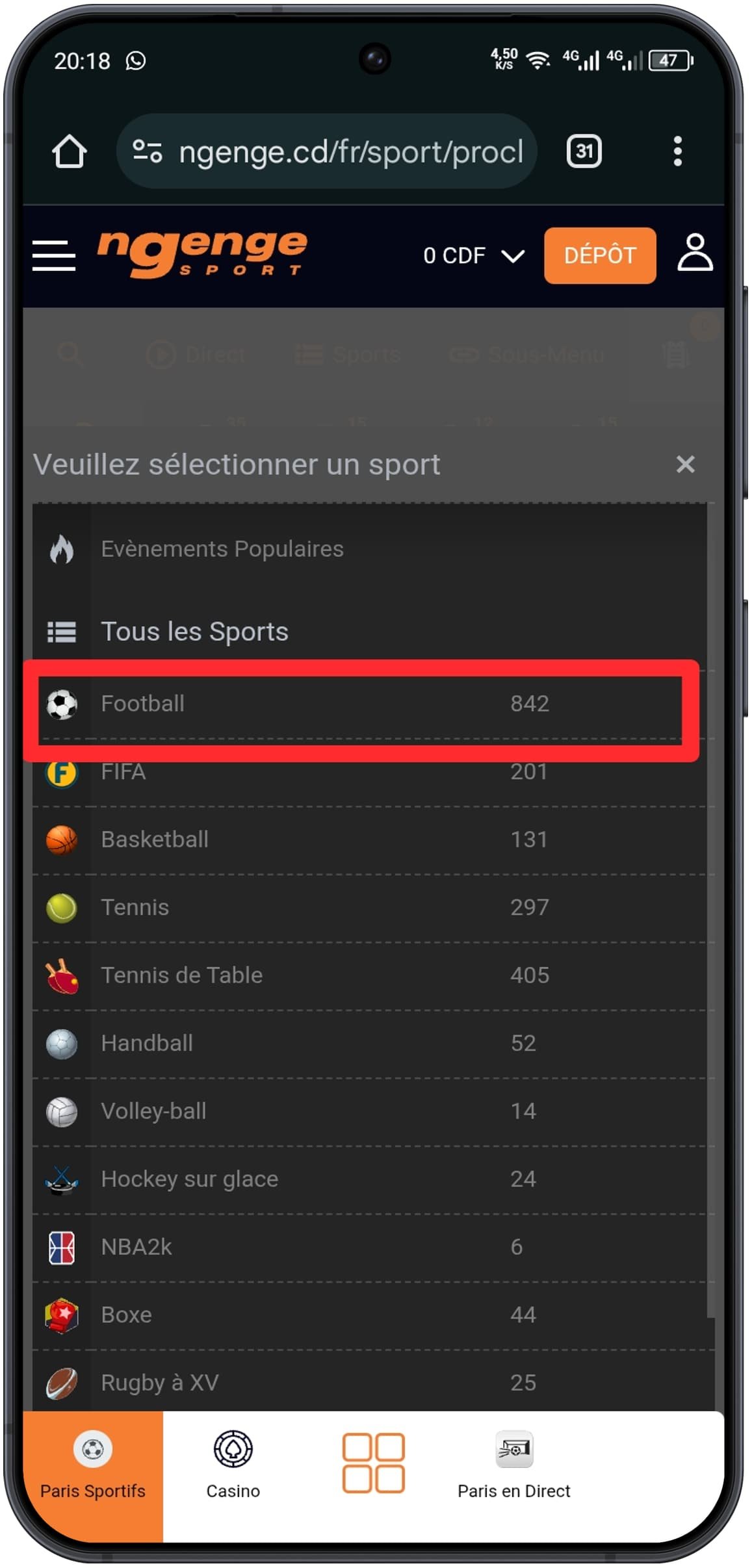 Choisir une discipline