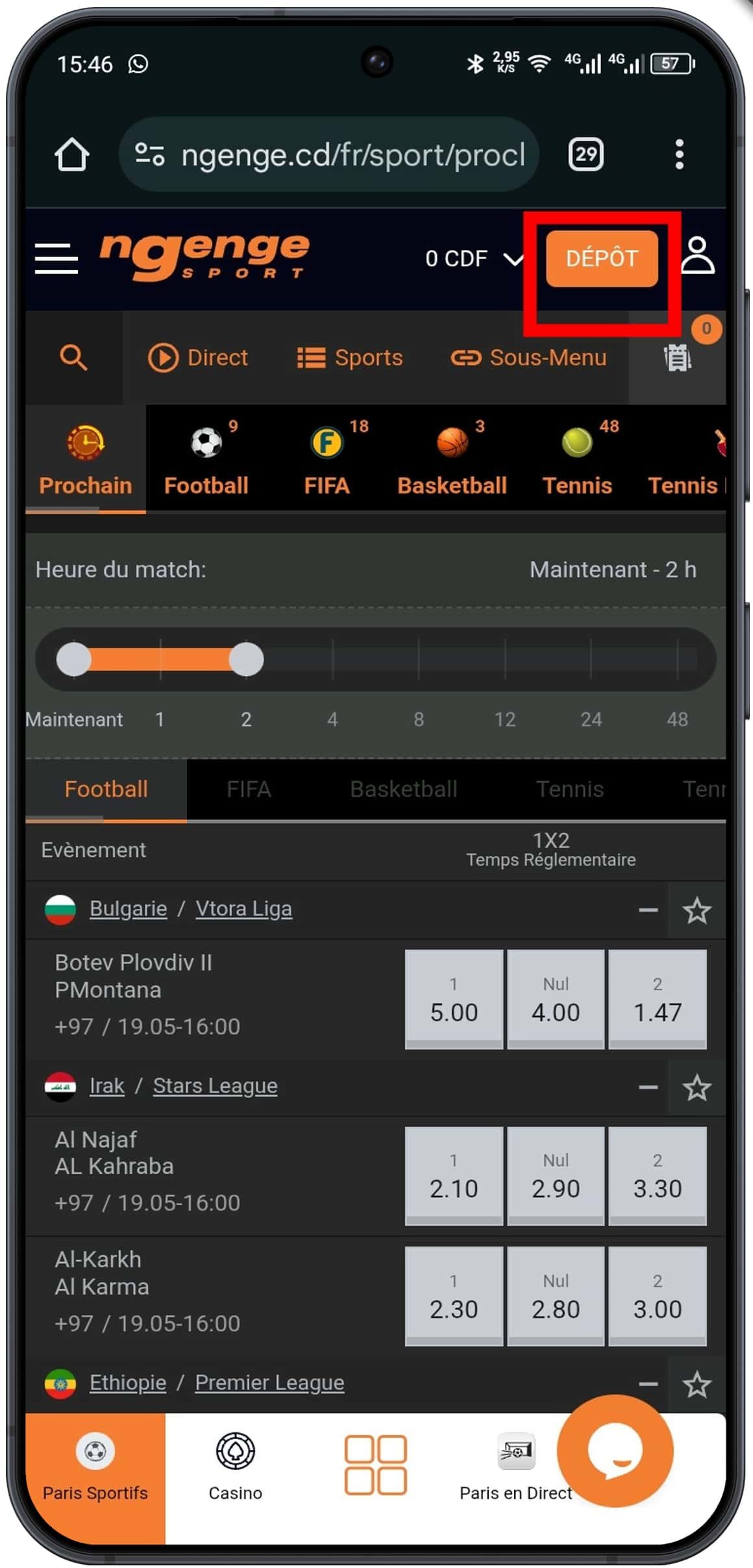 Connectez-vous à votre compte Ngenge Sport