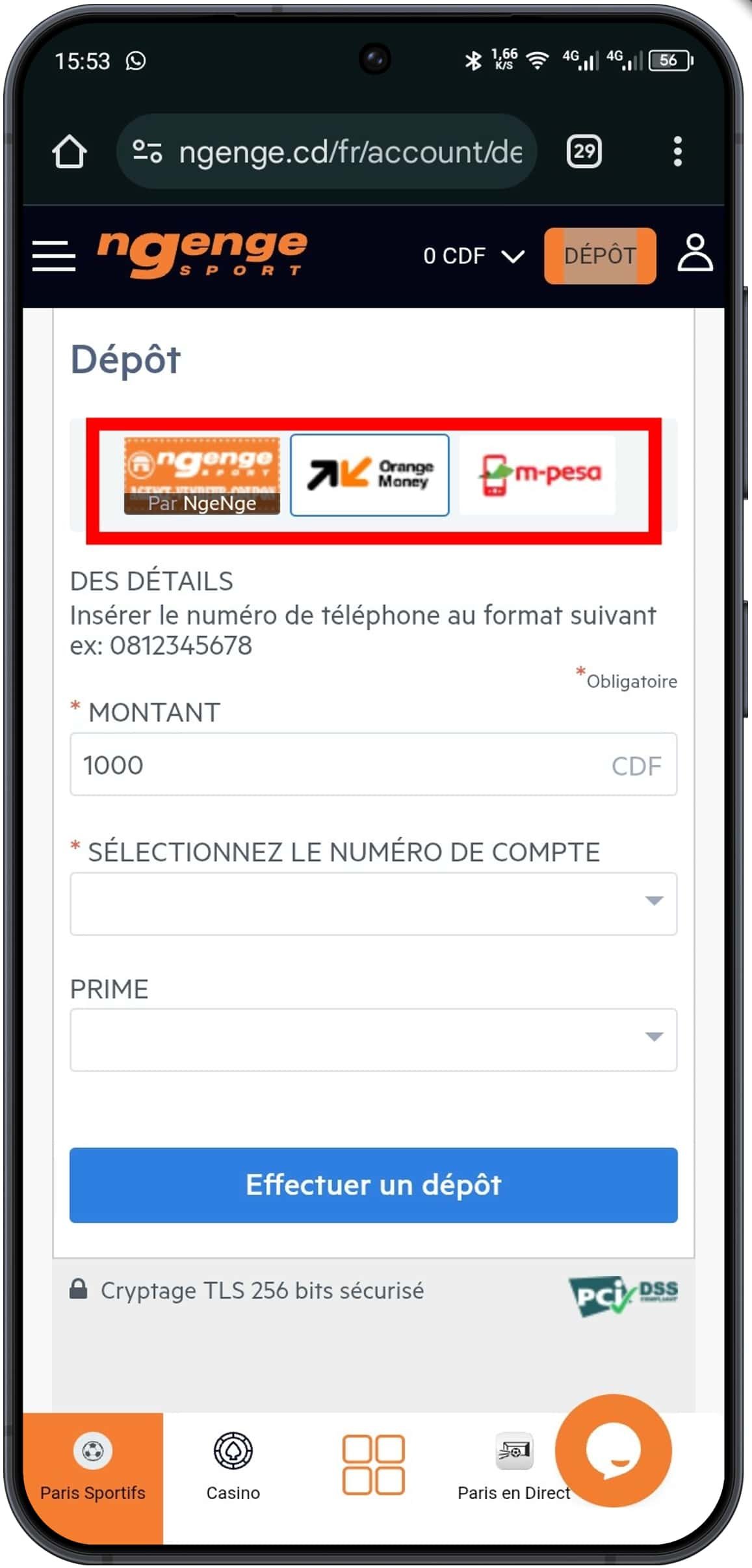 Choisir la méthode de paiement