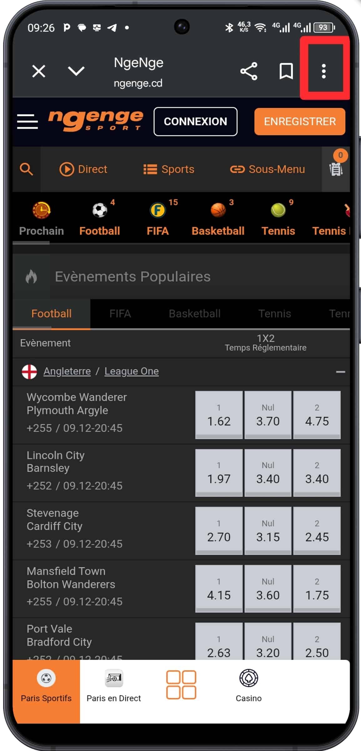 Accéder au site Ngenge Sport