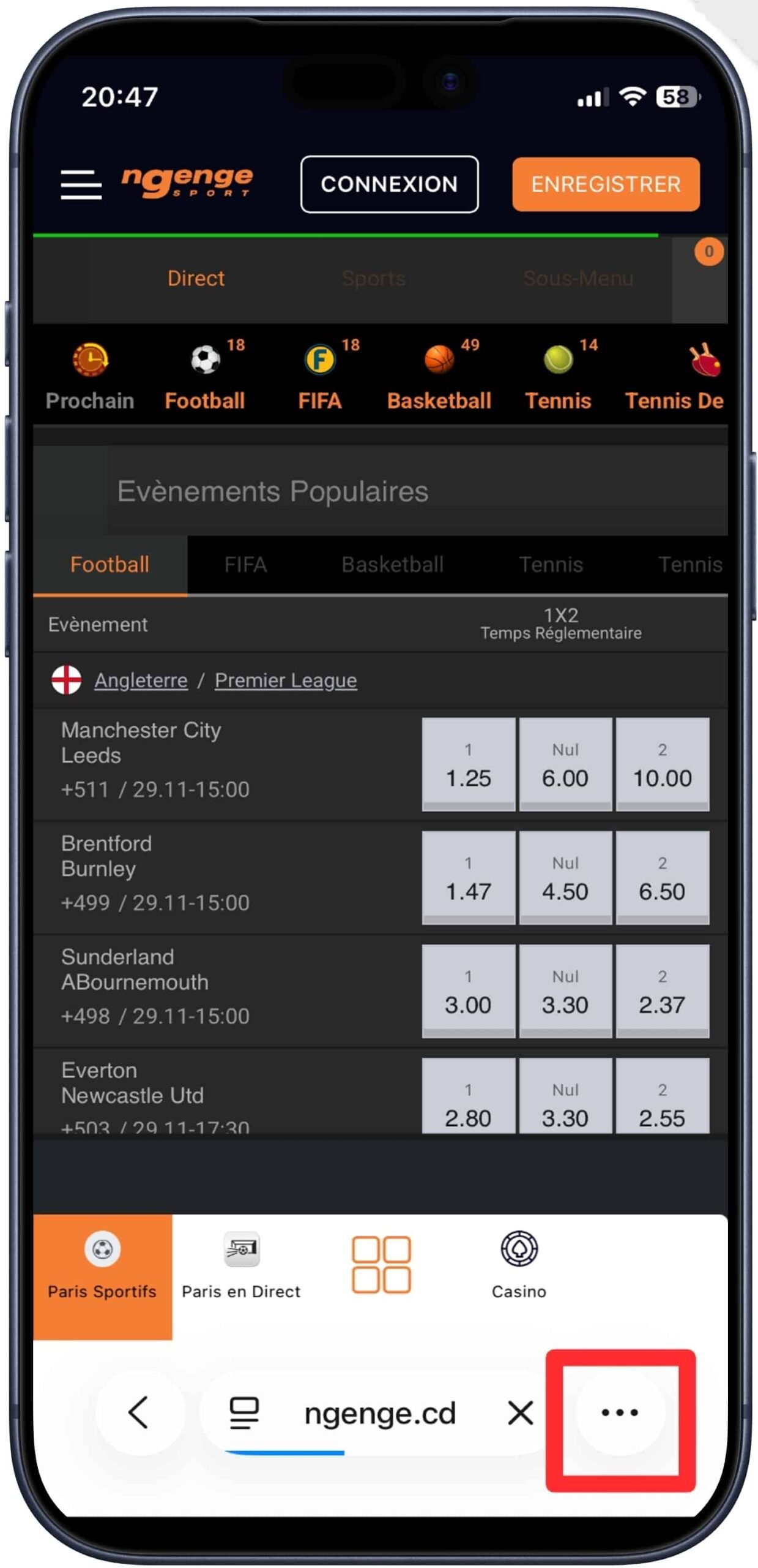 Ouvrir Safari et accéder au site officiel