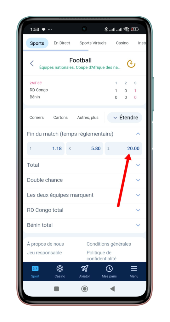 Definir la cote de pari