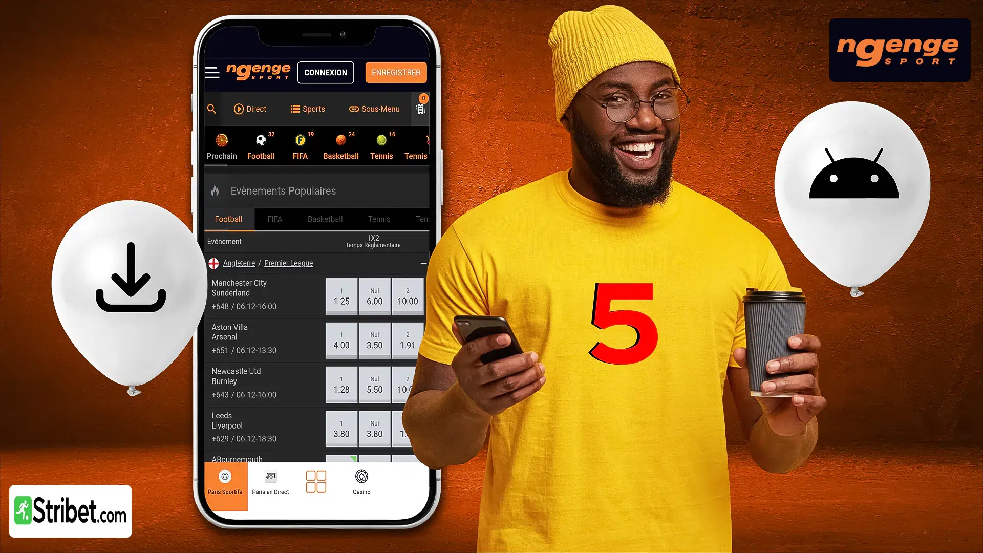 05 étapes pour télécharger application Ngenge Sport sur Android