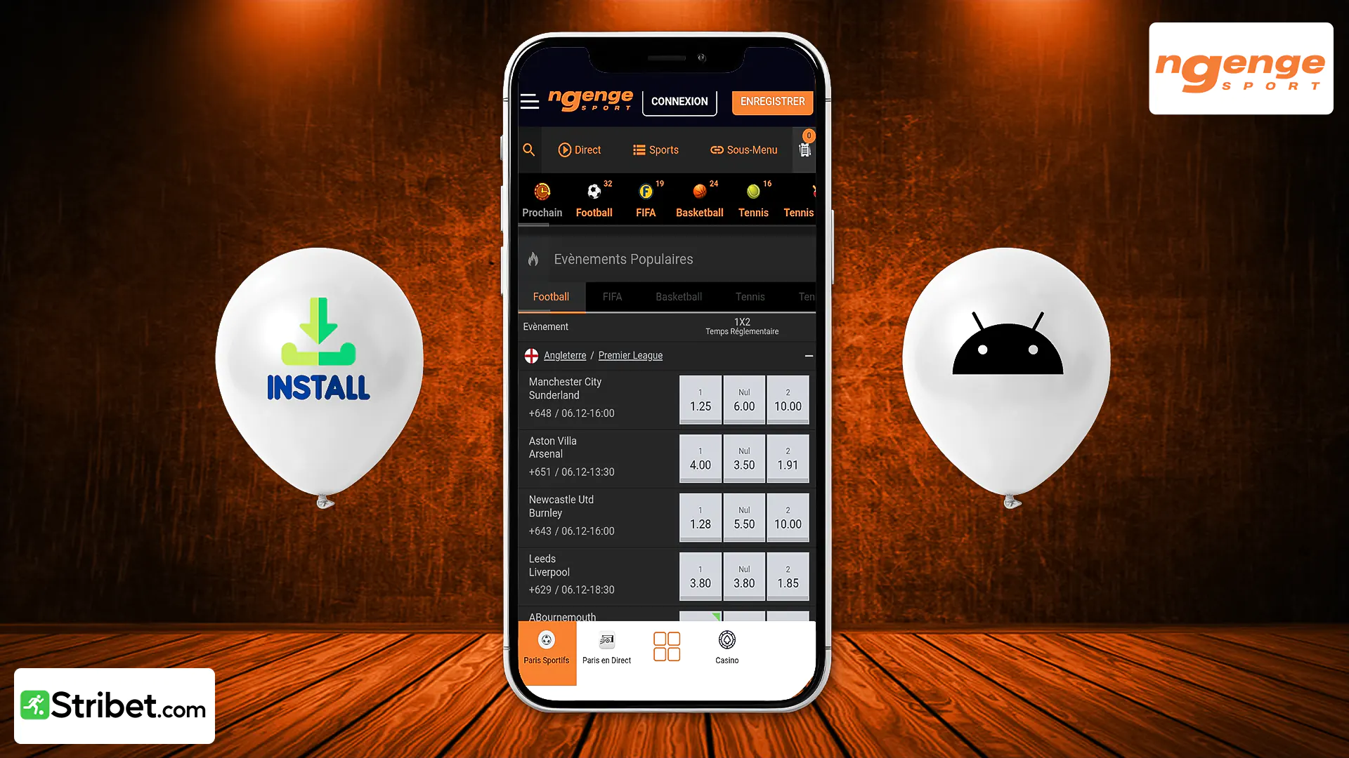 Télécharger application Android Ngenge Sport CD